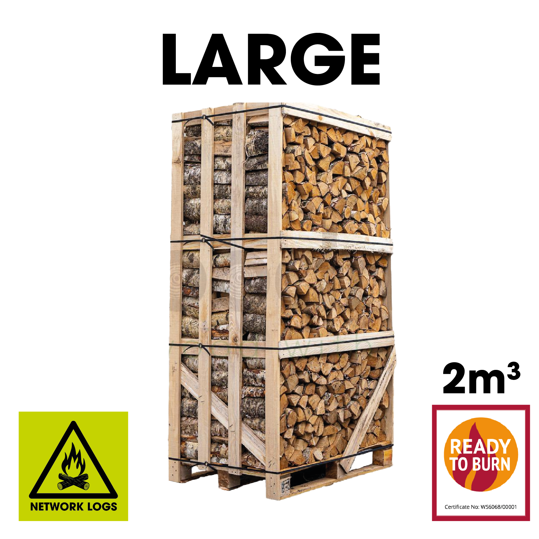 Kiln-Dried Hardwood Logs – LARGE CRATE